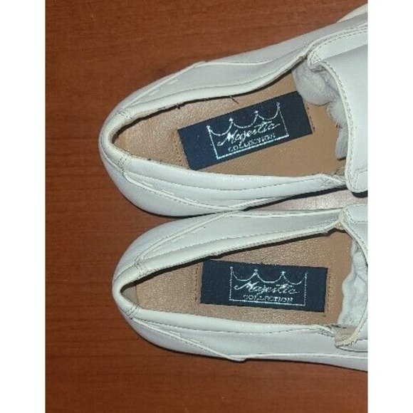 Majestic Collection Shoes Men's Size 7.5 White Casual Loafers  Leather - Picture 6 of 8